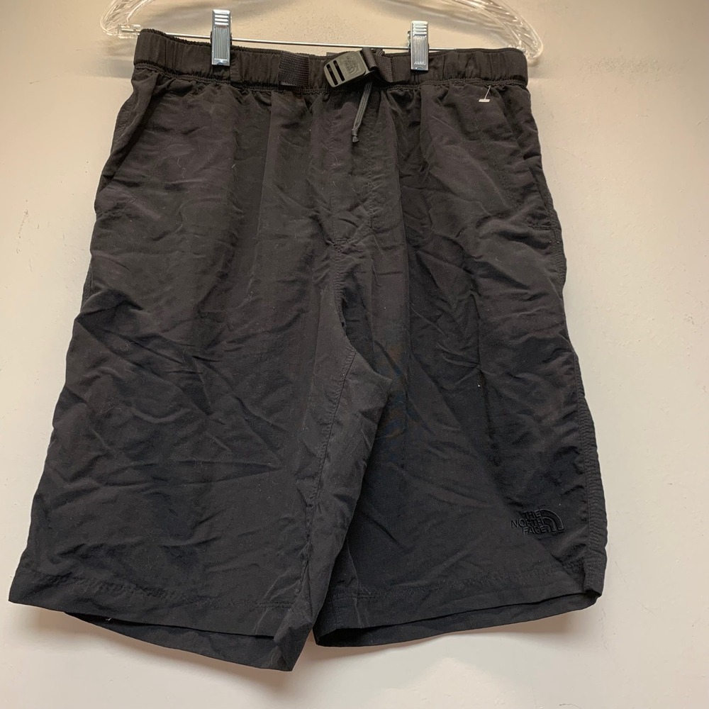 The North Face Hiking Shorts Mens M Black Excellent Belted Cargo Trail Adventure